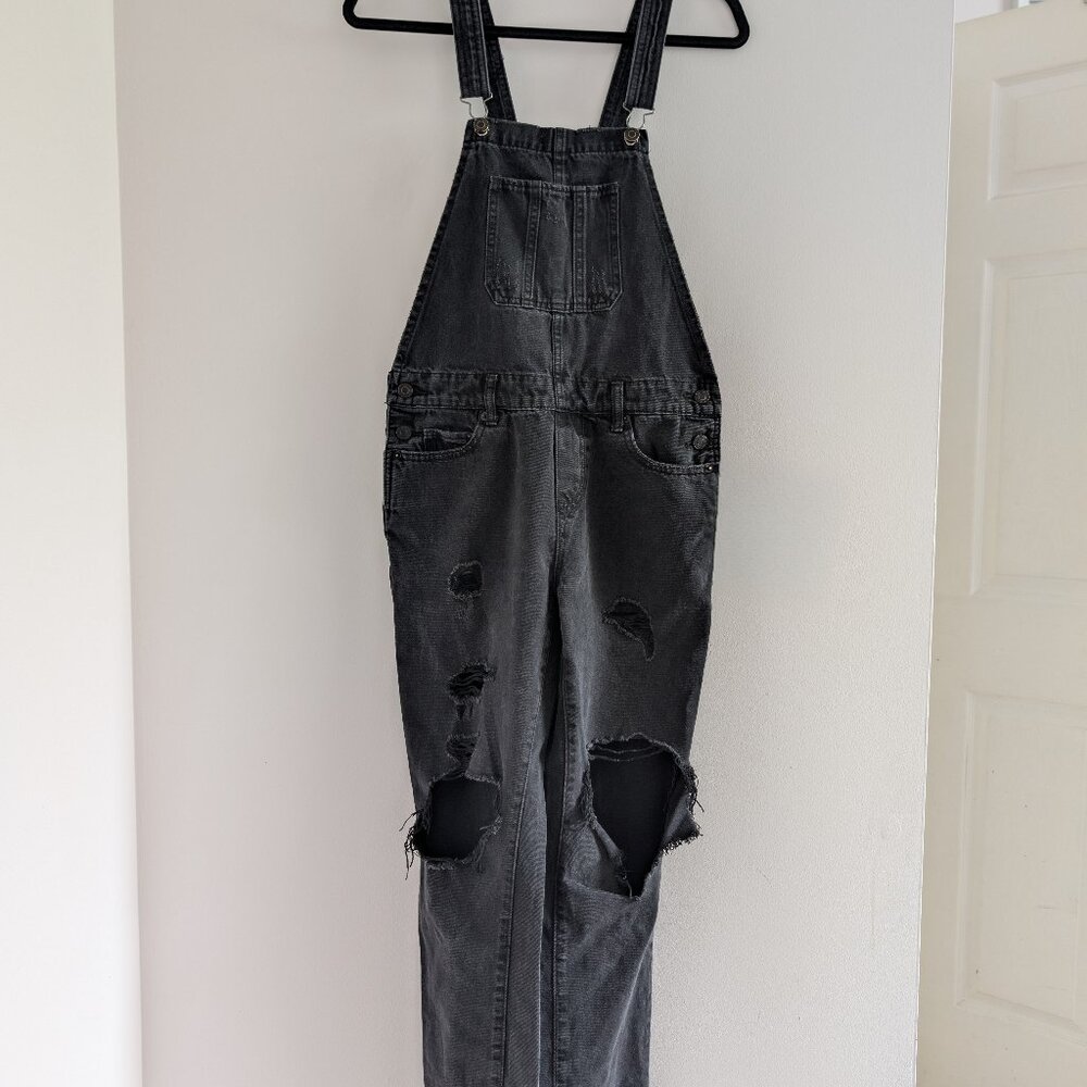 Lucky Brand Boyfriend distressed overalls